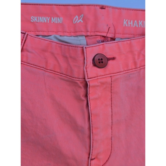 Gap Pants Women's 2 Pink Skinny Ankle Khaki Stretch Cotton Blend Chino Preppy - Picture 4 of 5